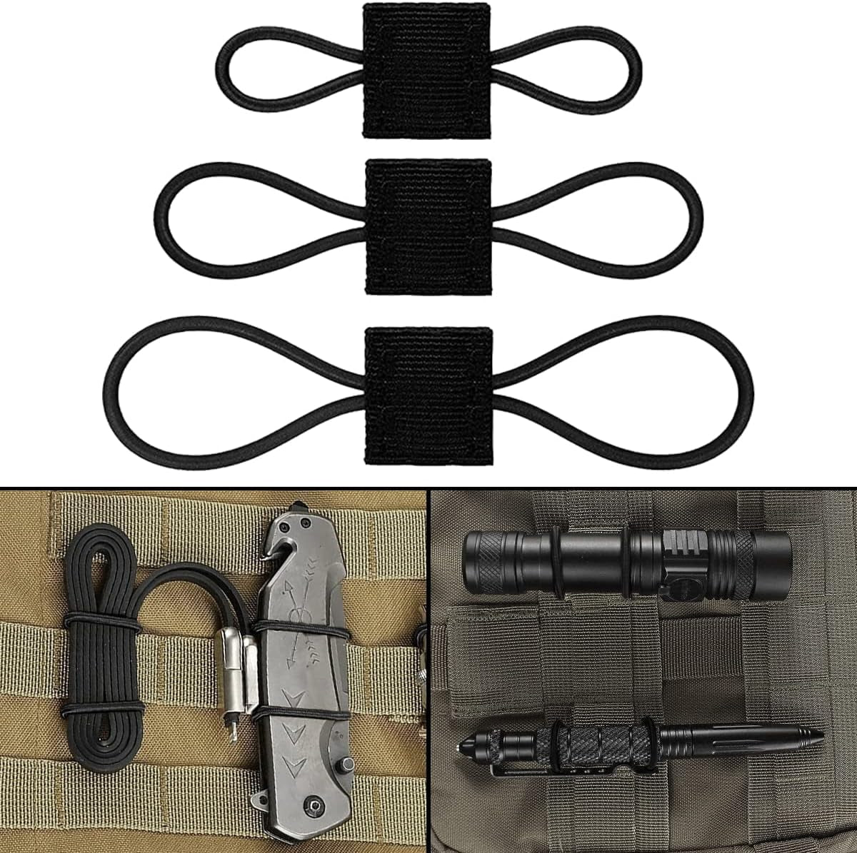 Tactical Elastic Webbing Kit – 12‑Piece EDC Backpack Attachment Set