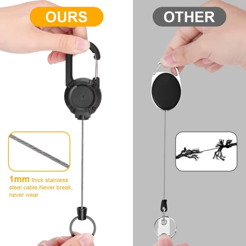 2/4/8Pcs Outdoor Retractable Keychain Heavy Duty Carabiner Badge Holder Retractable ID Badge Clip Reel Key Chain for Fishing