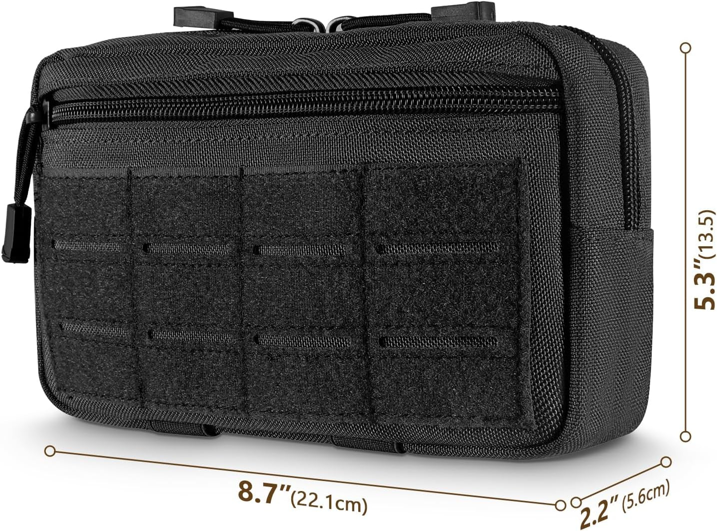 Tactical MOLLE Admin Pouch – Laser‑Cut EDC Utility Bag w/ Flag Patch & Keychain