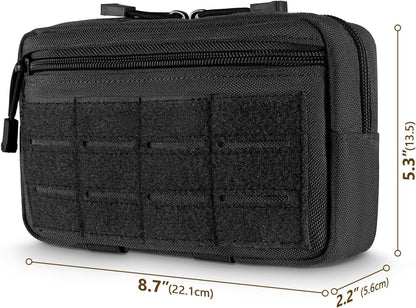 Tactical MOLLE Admin Pouch – Laser‑Cut EDC Utility Bag w/ Flag Patch & Keychain