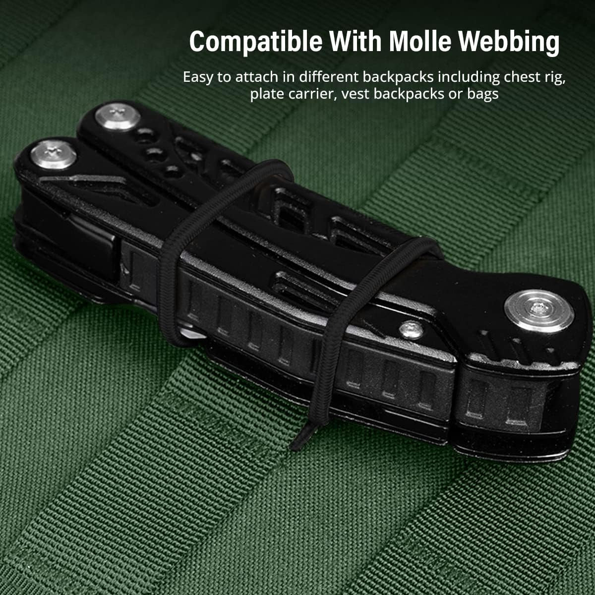 Tactical Elastic Webbing Kit – 12‑Piece EDC Backpack Attachment Set