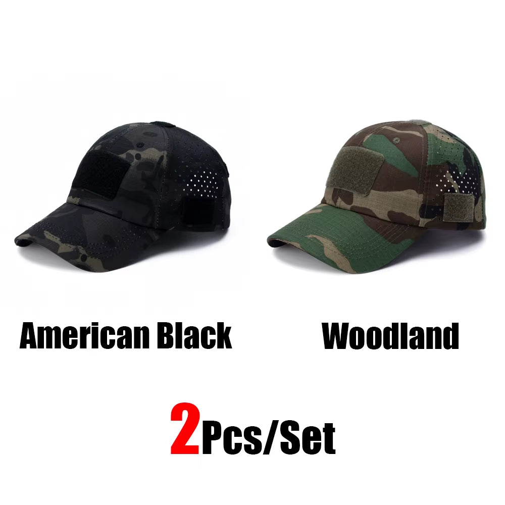 Camo Tactical Cap – Velcro Front Patch & Sunglass Slot