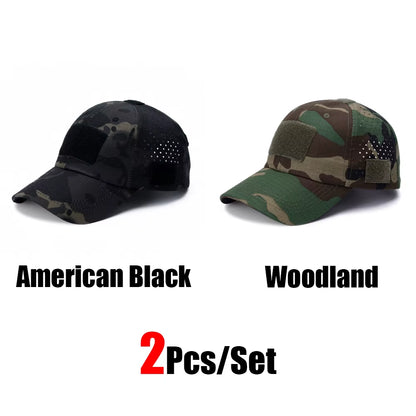 Camo Tactical Cap – Velcro Front Patch & Sunglass Slot