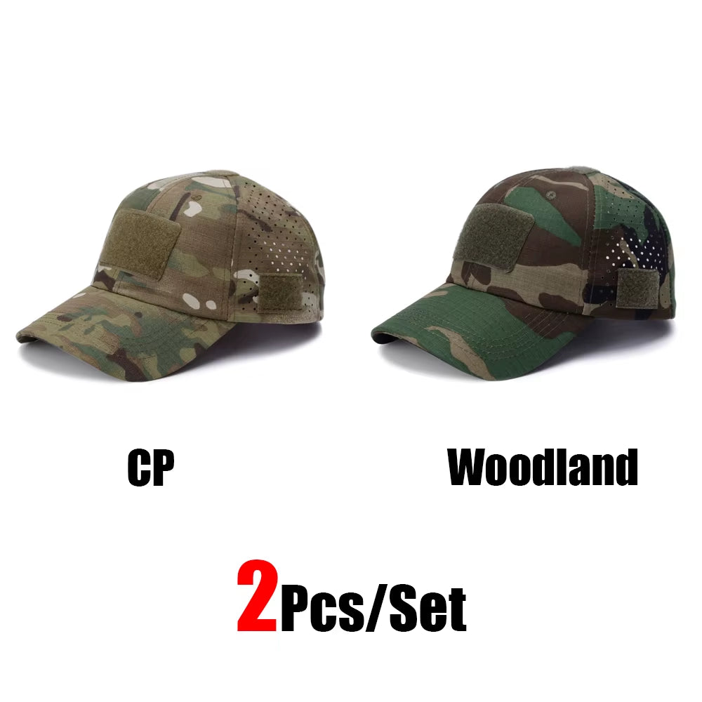 Camo Tactical Cap – Velcro Front Patch & Sunglass Slot