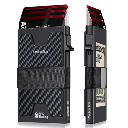 Slim Aluminum RFID Wallet – Expandable Pop‑Up Card Holder