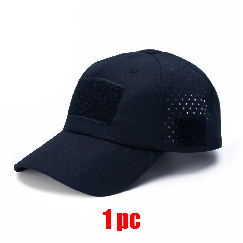 Camo Tactical Cap – Velcro Front Patch & Sunglass Slot