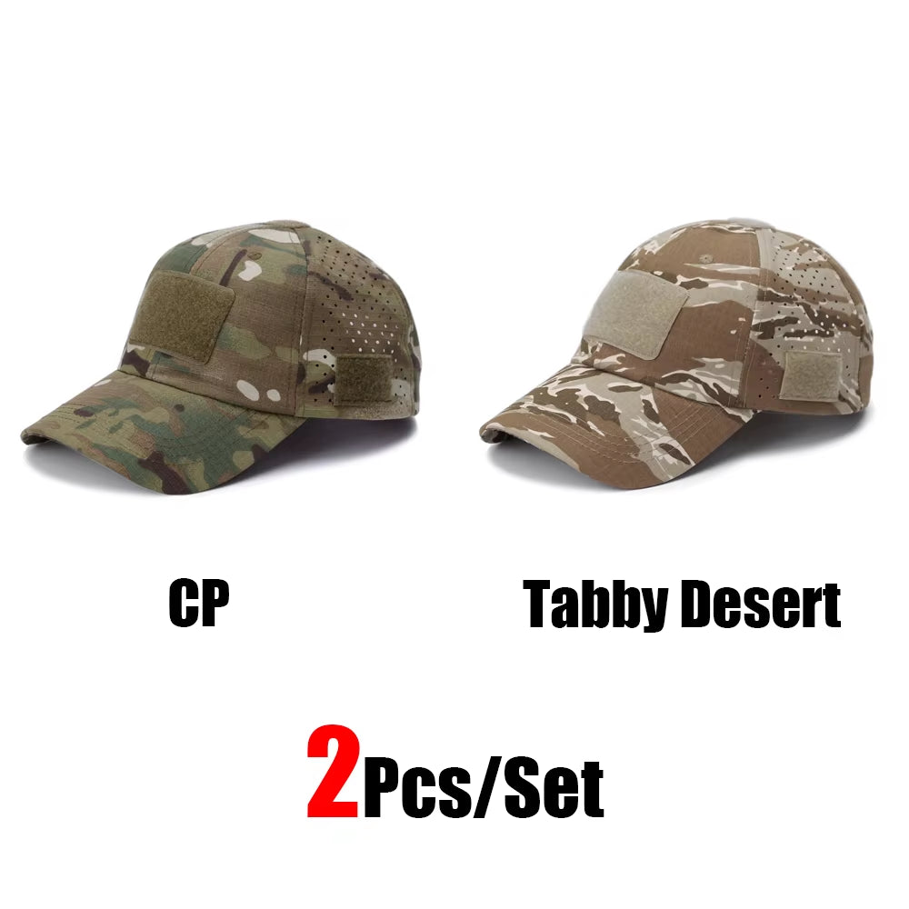 Camo Tactical Cap – Velcro Front Patch & Sunglass Slot