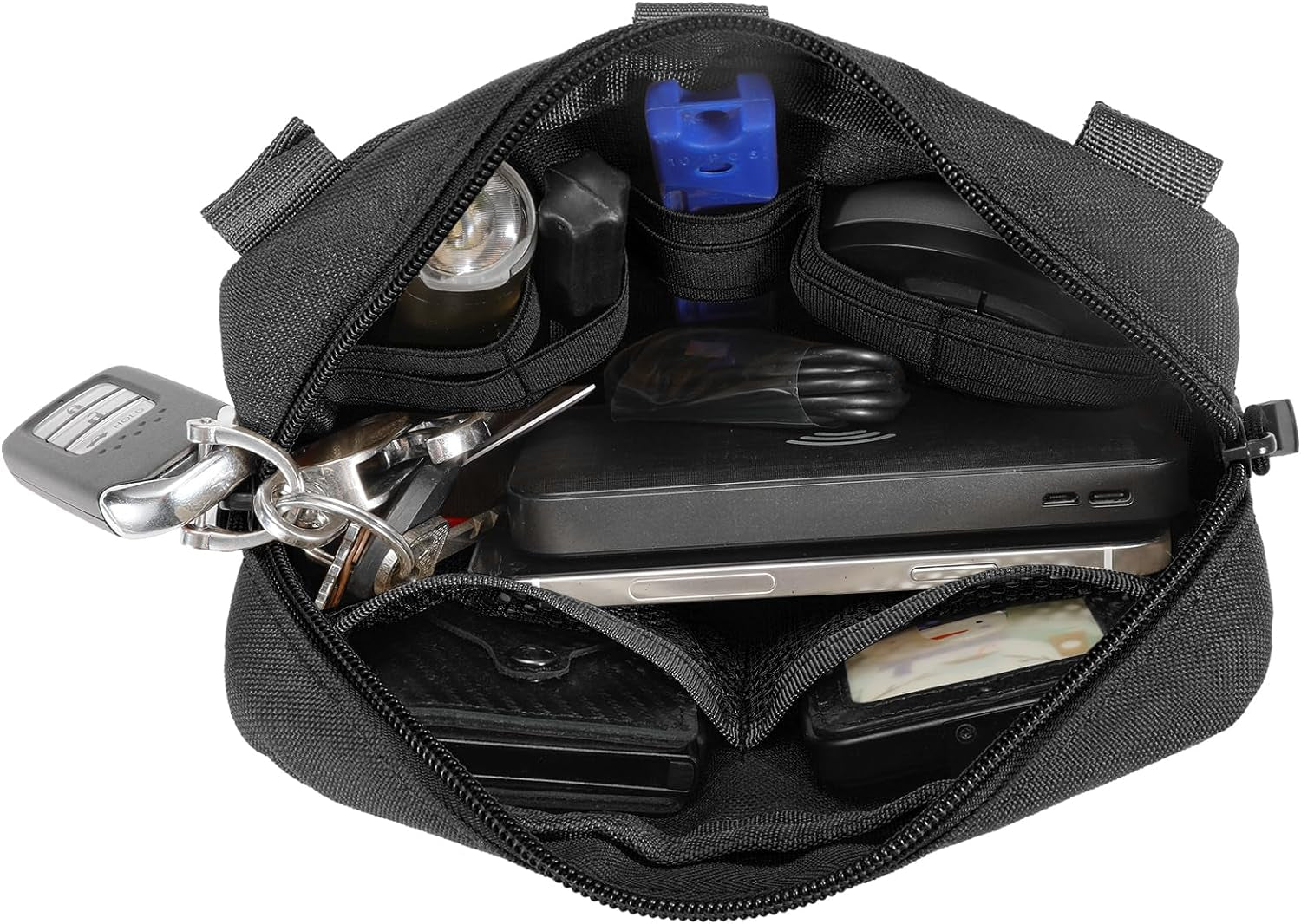 Tactical MOLLE Admin Pouch – Laser‑Cut EDC Utility Bag w/ Flag Patch & Keychain