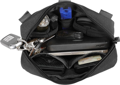 Tactical MOLLE Admin Pouch – Laser‑Cut EDC Utility Bag w/ Flag Patch & Keychain