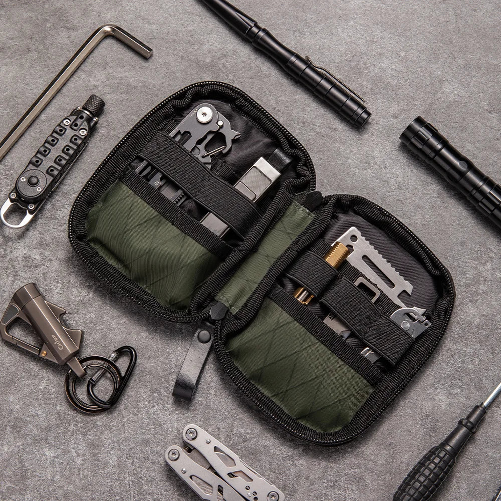 XPAC Waterproof Tactical Tool & Coin Pouch – EDC Organizer, RFID‑Safe Wallet, Outdoor Minimalist Gear Bag