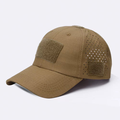 Camo Tactical Cap – Velcro Front Patch & Sunglass Slot