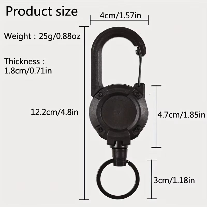 2/4/8Pcs Outdoor Retractable Keychain Heavy Duty Carabiner Badge Holder Retractable ID Badge Clip Reel Key Chain for Fishing
