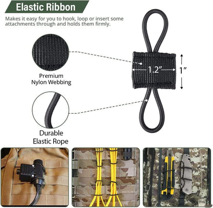 Tactical Elastic Webbing Kit – 12‑Piece EDC Backpack Attachment Set