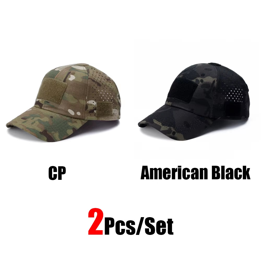 Camo Tactical Cap – Velcro Front Patch & Sunglass Slot