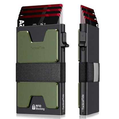 Slim Aluminum RFID Wallet – Expandable Pop‑Up Card Holder