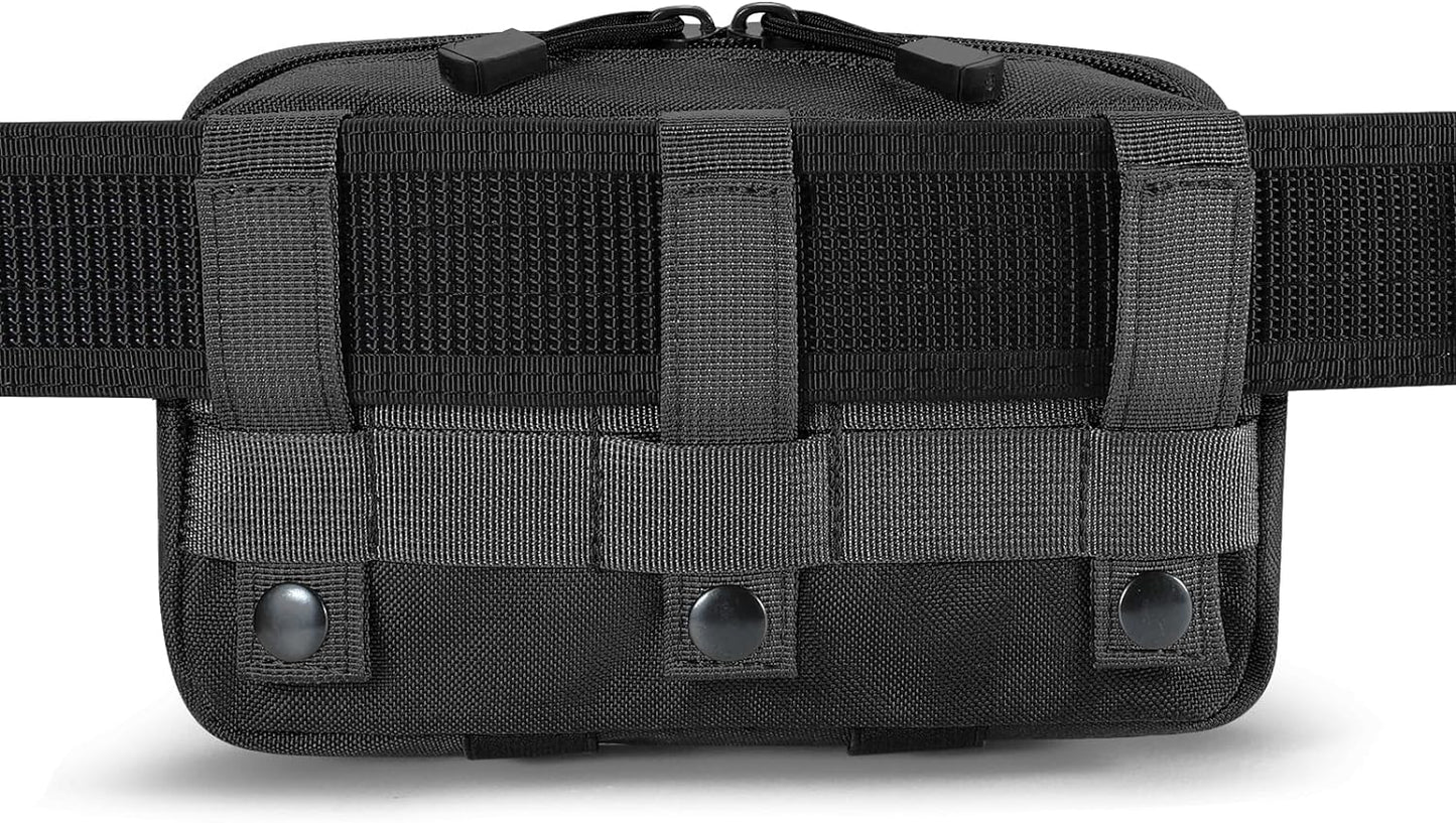 Tactical MOLLE Admin Pouch – Laser‑Cut EDC Utility Bag w/ Flag Patch & Keychain