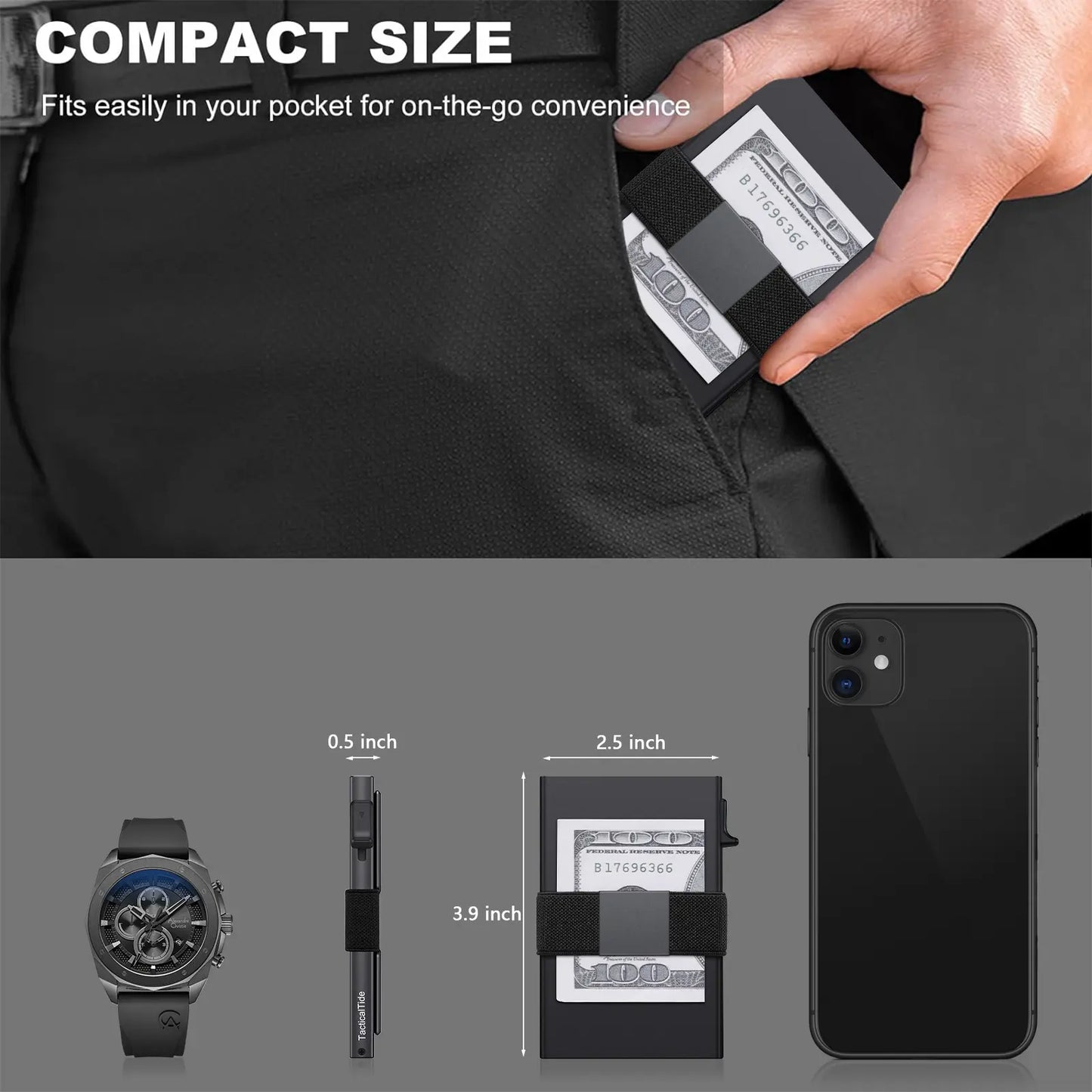 Slim Aluminum RFID Wallet – Expandable Pop‑Up Card Holder