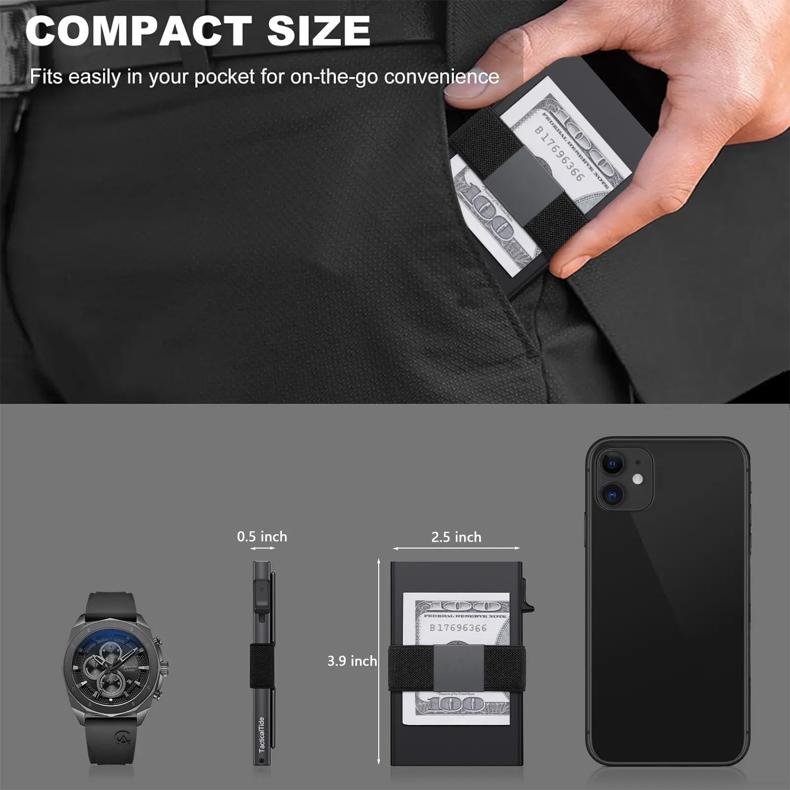 Slim Aluminum RFID Wallet – Expandable Pop‑Up Card Holder