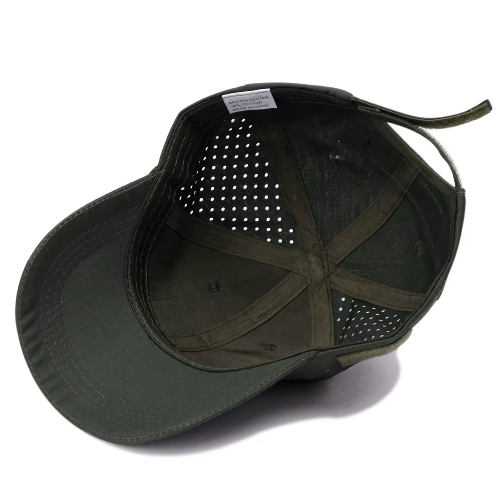 Camo Tactical Cap – Velcro Front Patch & Sunglass Slot