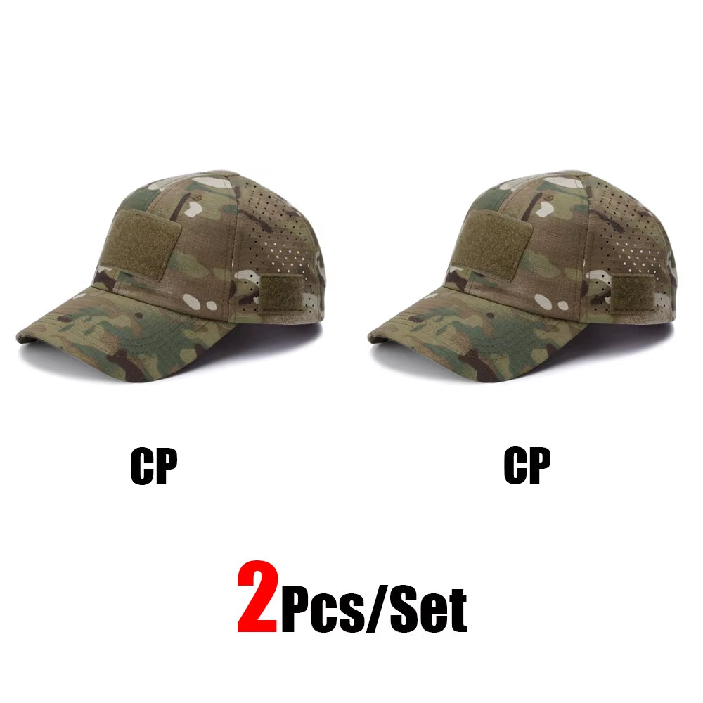 Camo Tactical Cap – Velcro Front Patch & Sunglass Slot