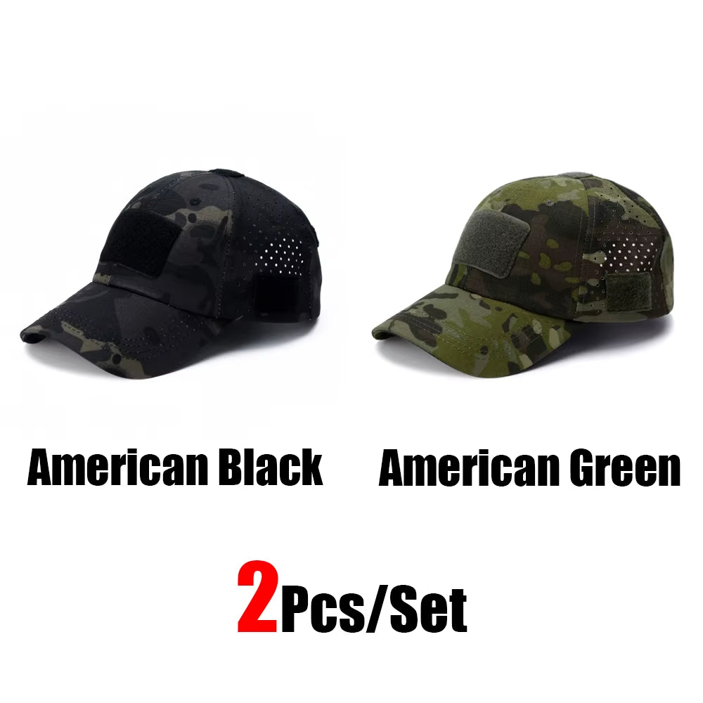 Camo Tactical Cap – Velcro Front Patch & Sunglass Slot