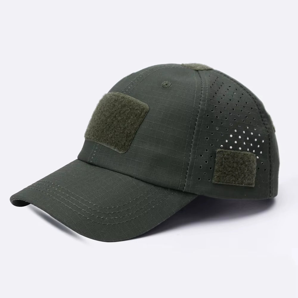 Camo Tactical Cap – Velcro Front Patch & Sunglass Slot