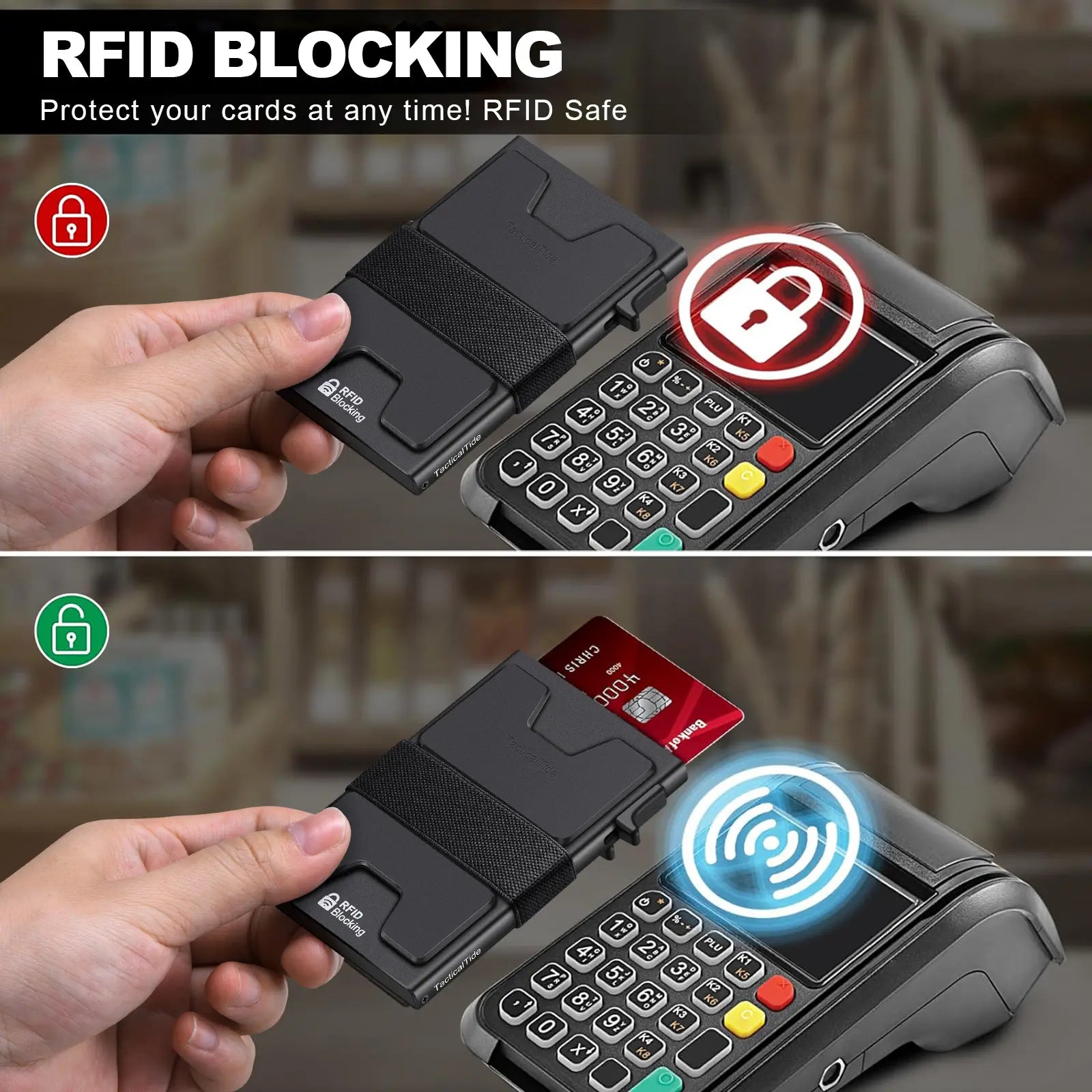 Slim Aluminum RFID Wallet – Expandable Pop‑Up Card Holder