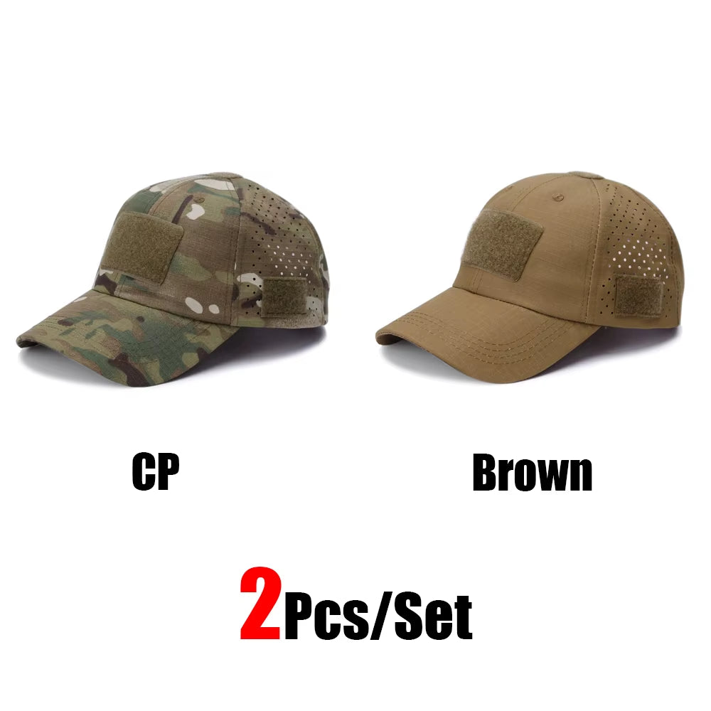 Camo Tactical Cap – Velcro Front Patch & Sunglass Slot