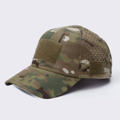 Camo Tactical Cap – Velcro Front Patch & Sunglass Slot