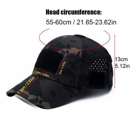Camo Tactical Cap – Velcro Front Patch & Sunglass Slot