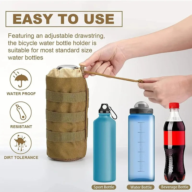 Water Bottle Pouch – Outdoor Camo Drawstring Holder & Storage Bag