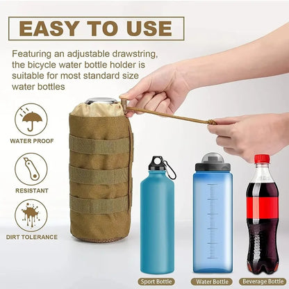 Water Bottle Pouch – Outdoor Camo Drawstring Holder & Storage Bag