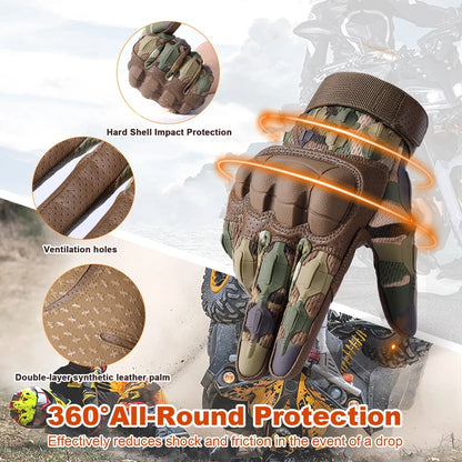Hard‑Knuckle Tactical Gloves – Touchscreen Outdoor Riding & Shooting Protection
