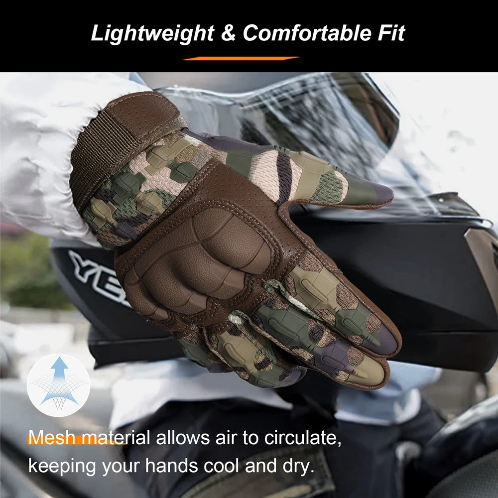 Hard‑Knuckle Tactical Gloves – Touchscreen Outdoor Riding & Shooting Protection