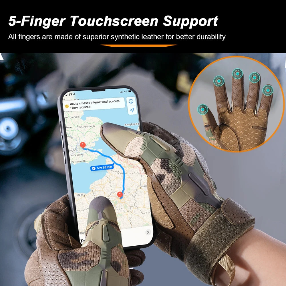 Hard‑Knuckle Tactical Gloves – Touchscreen Outdoor Riding & Shooting Protection