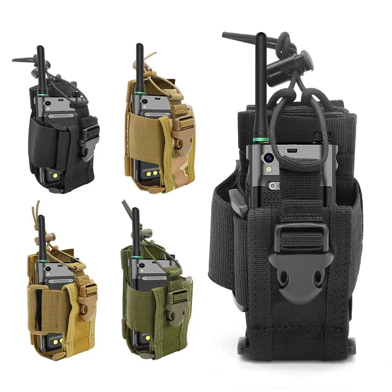 Nylon Tactical Walkie Talkie Holster Molle Pouch Radio Holder Shift Pocket for Outdoor Hunting Gear DYD03