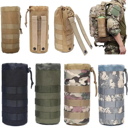 Water Bottle Pouch – Outdoor Camo Drawstring Holder & Storage Bag
