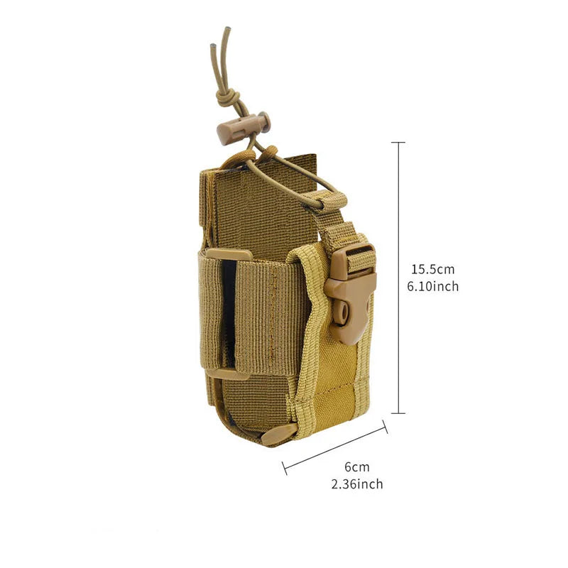Nylon Tactical Walkie Talkie Holster Molle Pouch Radio Holder Shift Pocket for Outdoor Hunting Gear DYD03