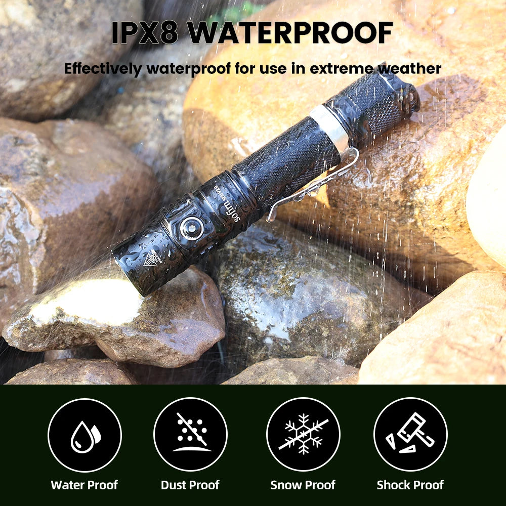 SP31 V2.0 Powerful Tactical LED Flashlight 18650 XPL HI 1200Lm Torch Light Lamp with Dual Switch Power Indicator ATR