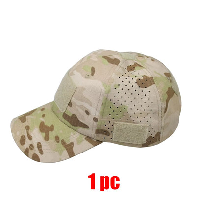 Camo Tactical Cap – Velcro Front Patch & Sunglass Slot