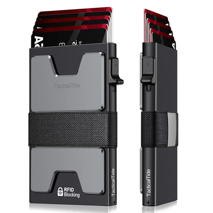 Slim Aluminum RFID Wallet – Expandable Pop‑Up Card Holder