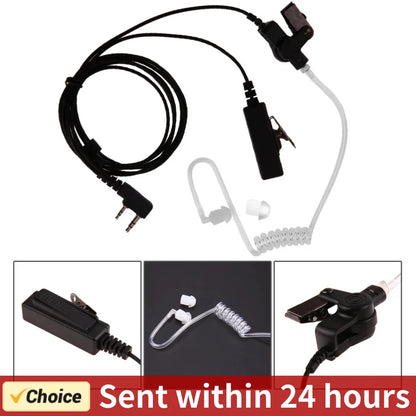 For Baofeng Kenwood UV-5R Radios Microphone Earphone Earbud Earpiece Headphone 2 Pin Covert Acoustic Tube Earpiece Headset Mic