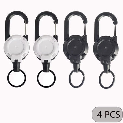 2/4/8Pcs Outdoor Retractable Keychain Heavy Duty Carabiner Badge Holder Retractable ID Badge Clip Reel Key Chain for Fishing