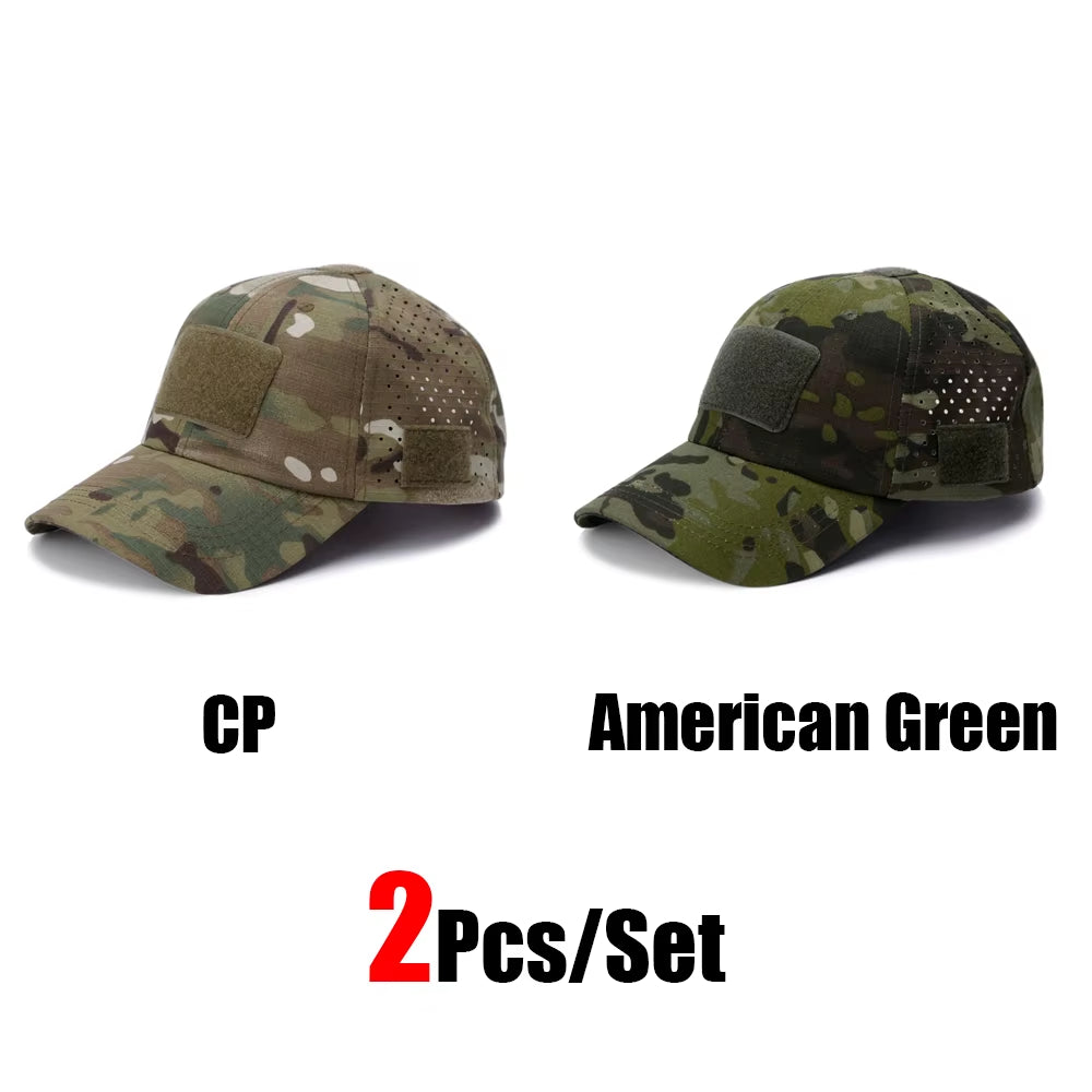 Camo Tactical Cap – Velcro Front Patch & Sunglass Slot