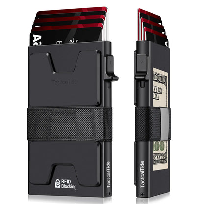 Slim Aluminum RFID Wallet – Expandable Pop‑Up Card Holder