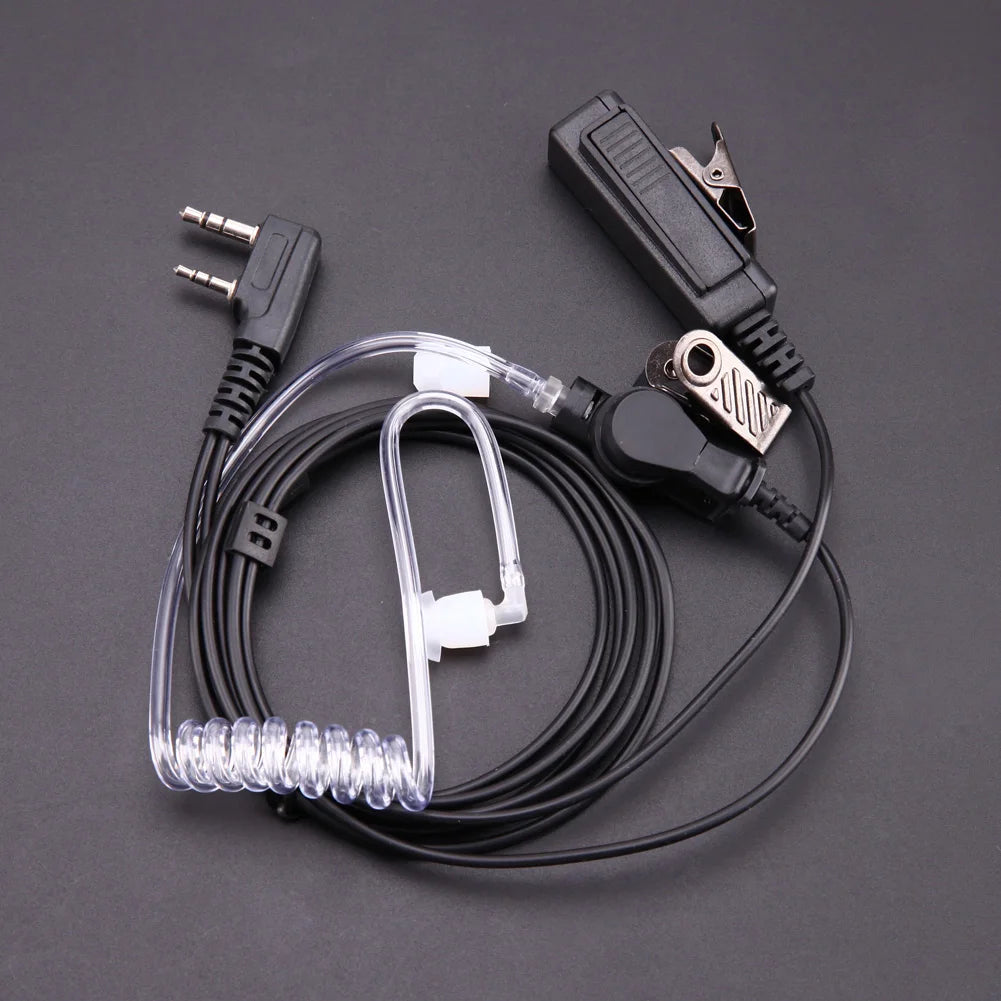 For Baofeng Kenwood UV-5R Radios Microphone Earphone Earbud Earpiece Headphone 2 Pin Covert Acoustic Tube Earpiece Headset Mic