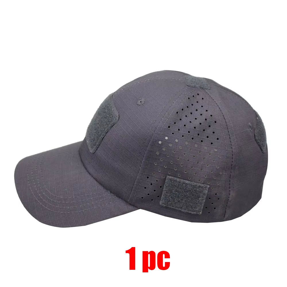 Camo Tactical Cap – Velcro Front Patch & Sunglass Slot