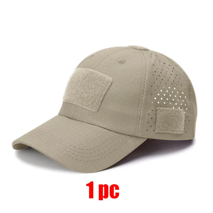 Camo Tactical Cap – Velcro Front Patch & Sunglass Slot