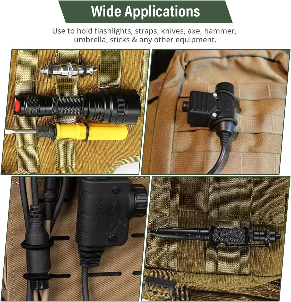 Tactical Elastic Webbing Kit – 12‑Piece EDC Backpack Attachment Set