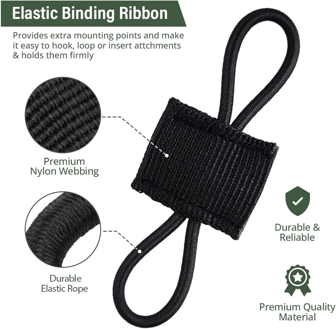 Tactical Elastic Webbing Kit – 12‑Piece EDC Backpack Attachment Set
